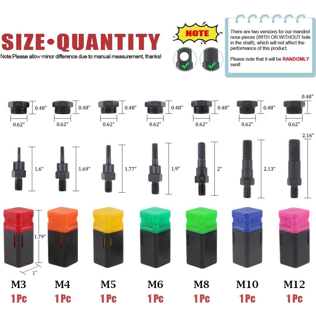 Juego de Pernos y Tuercas Hilitchi Métrico 7PCS M3 a M12