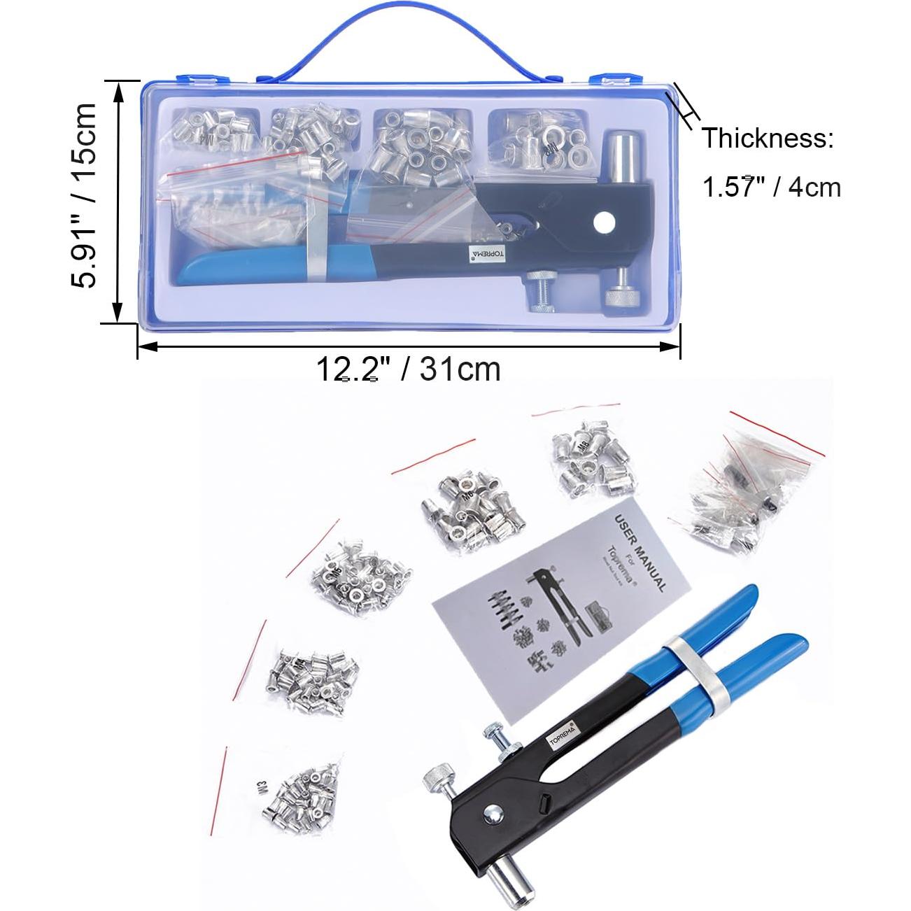Kit de Herramientas Remachadoras Toprema 126pcs M3 a M8