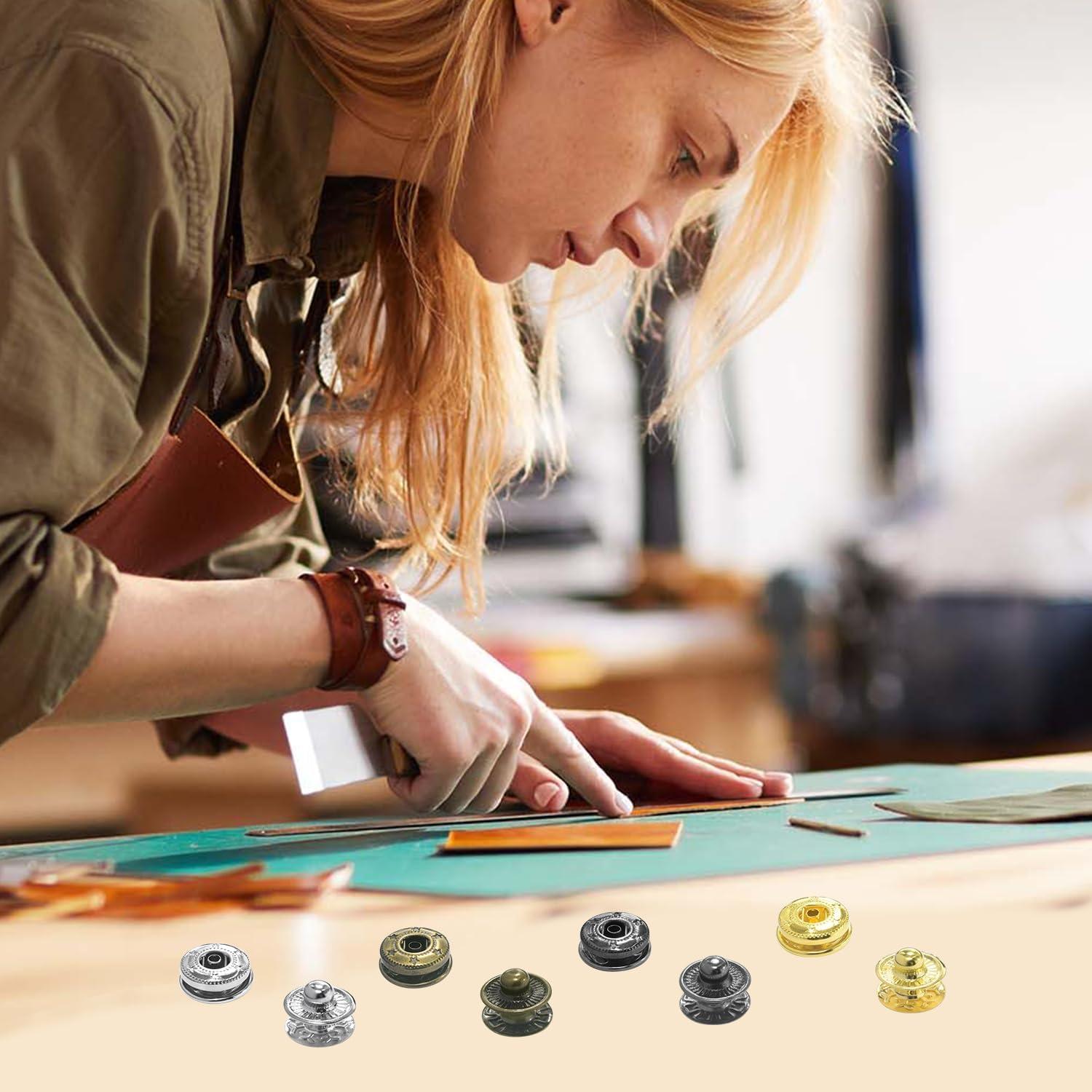 Kit de Botones a Presión ManTangSun 100 Juegos 10mm Metal