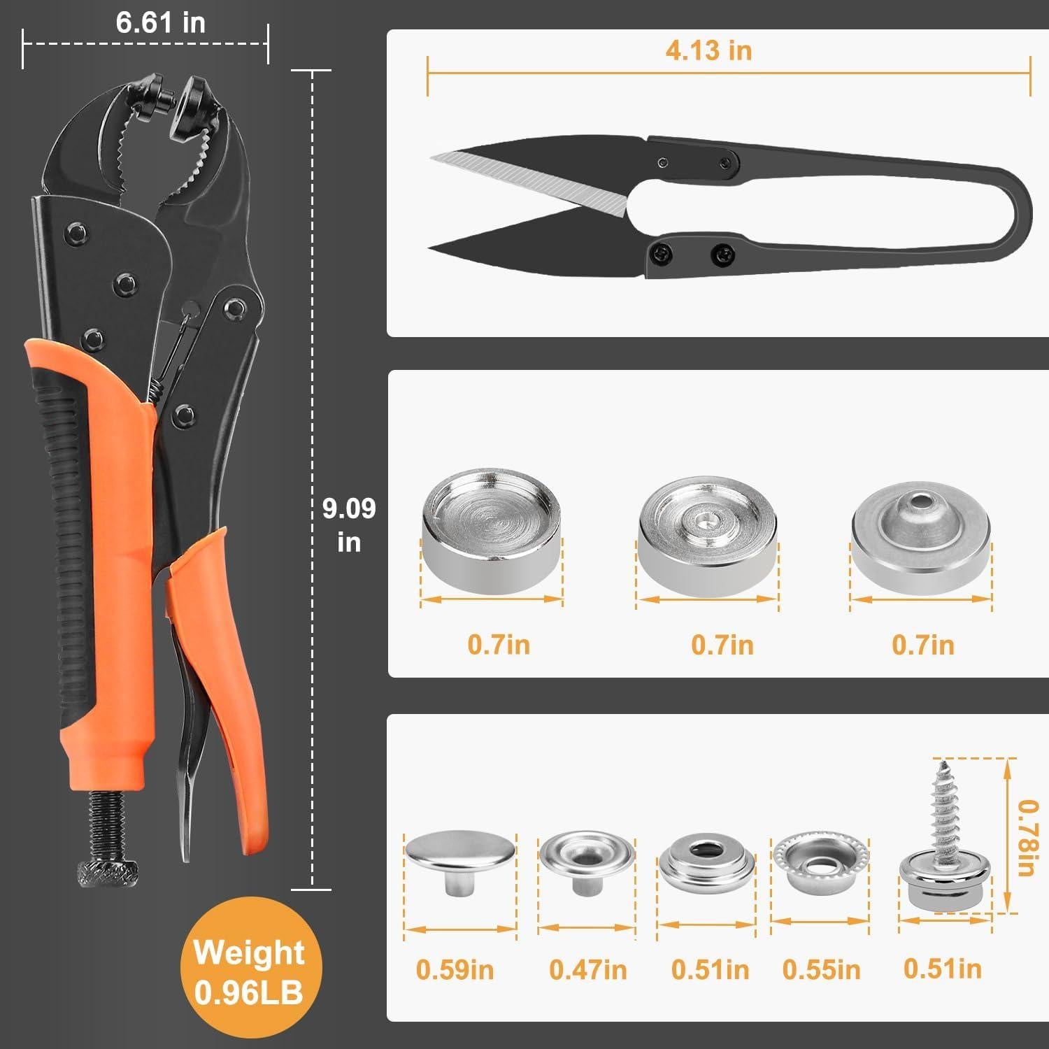 Kit de Herramienta de Botón a Presión YXGOOD 50 Juegos