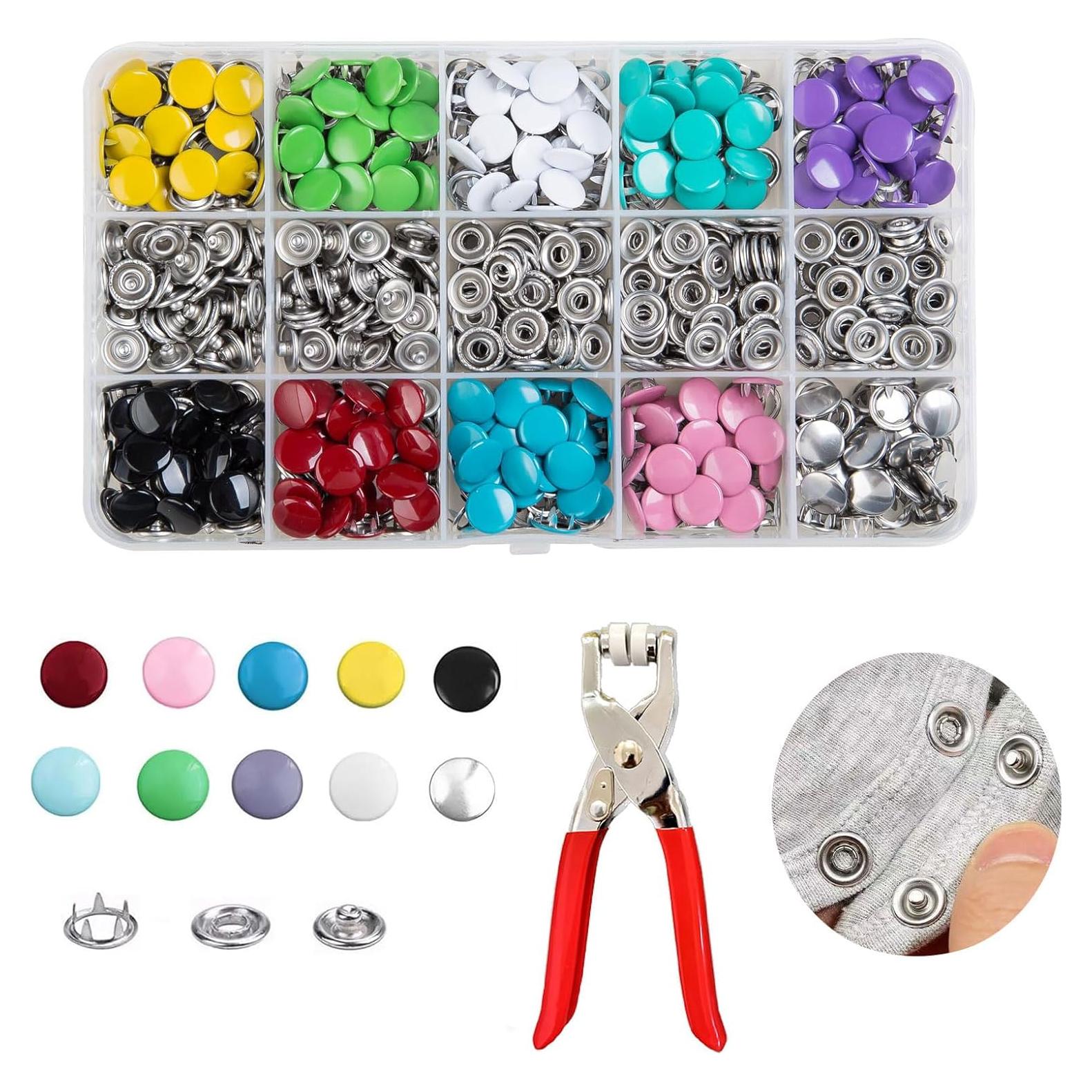 Kit de Botones de Presión IMNTHO 800 Piezas 9.5mm Metal