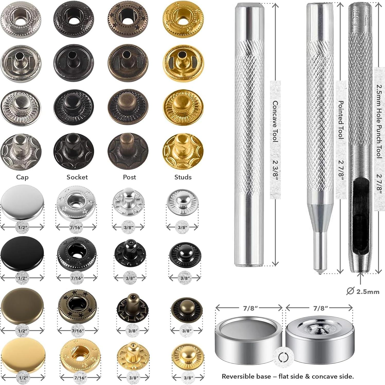 Kit de Broches a Presión CRAFTMEMORE 40 Juegos 12.5mm Metálicos