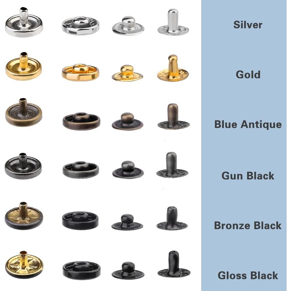 Kit de 120 Botones a Presión TLKKUE 10mm con Martillo y Herramientas