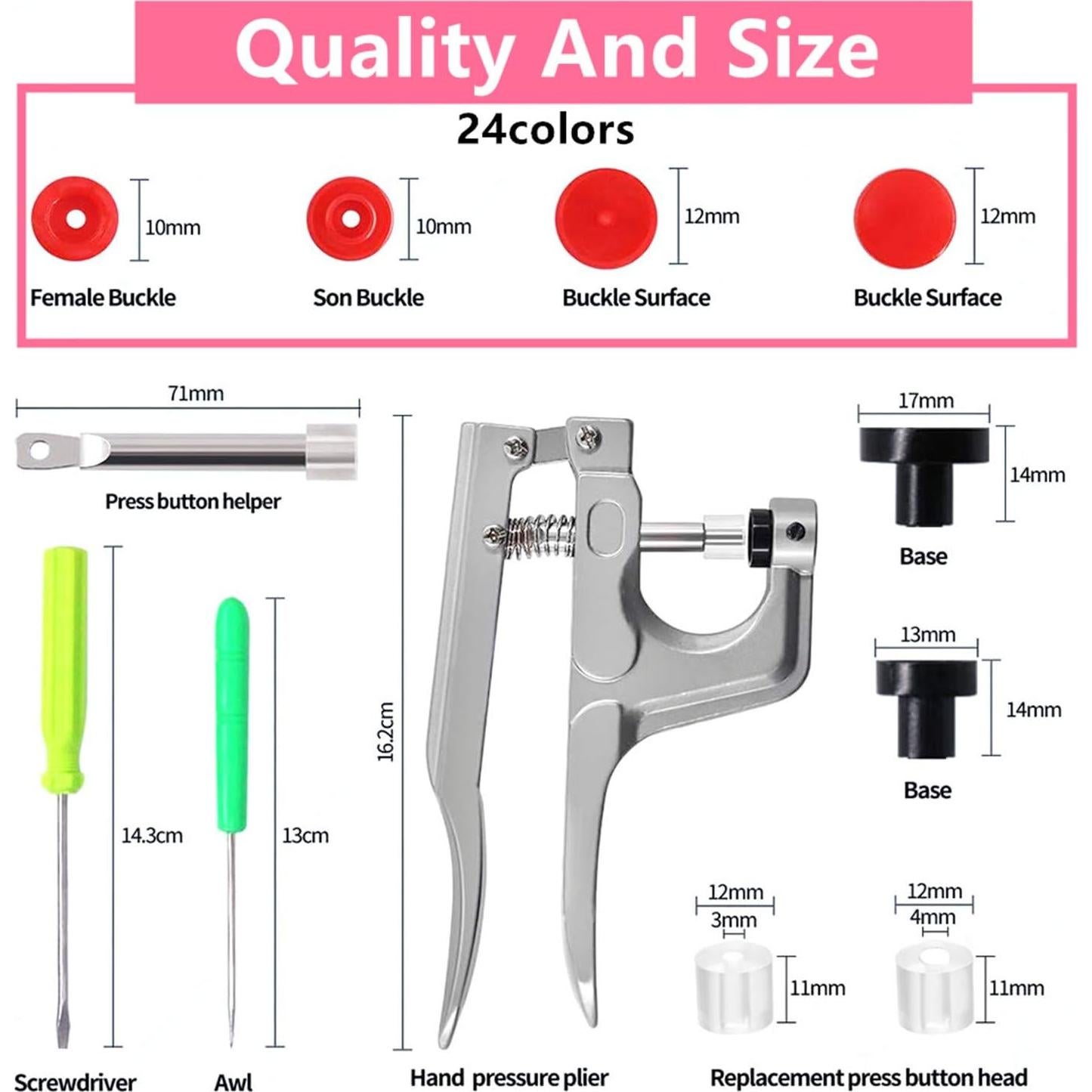 Kit de Broches FQTANJU 1440 Pcs T5 con Alicates y Clips