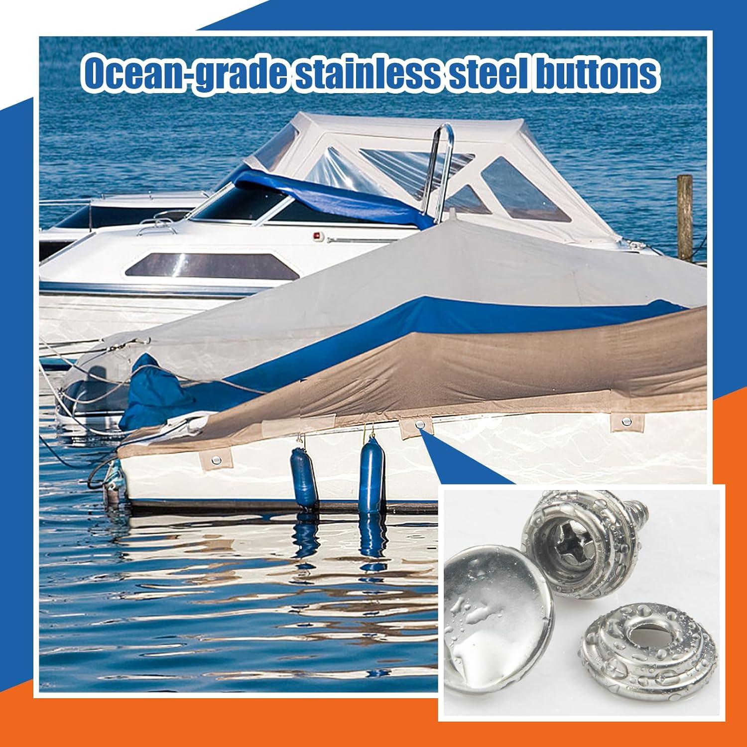 Juego de Botones de Lona Vutim 150 PCS Acero Inoxidable 0.95 cm
