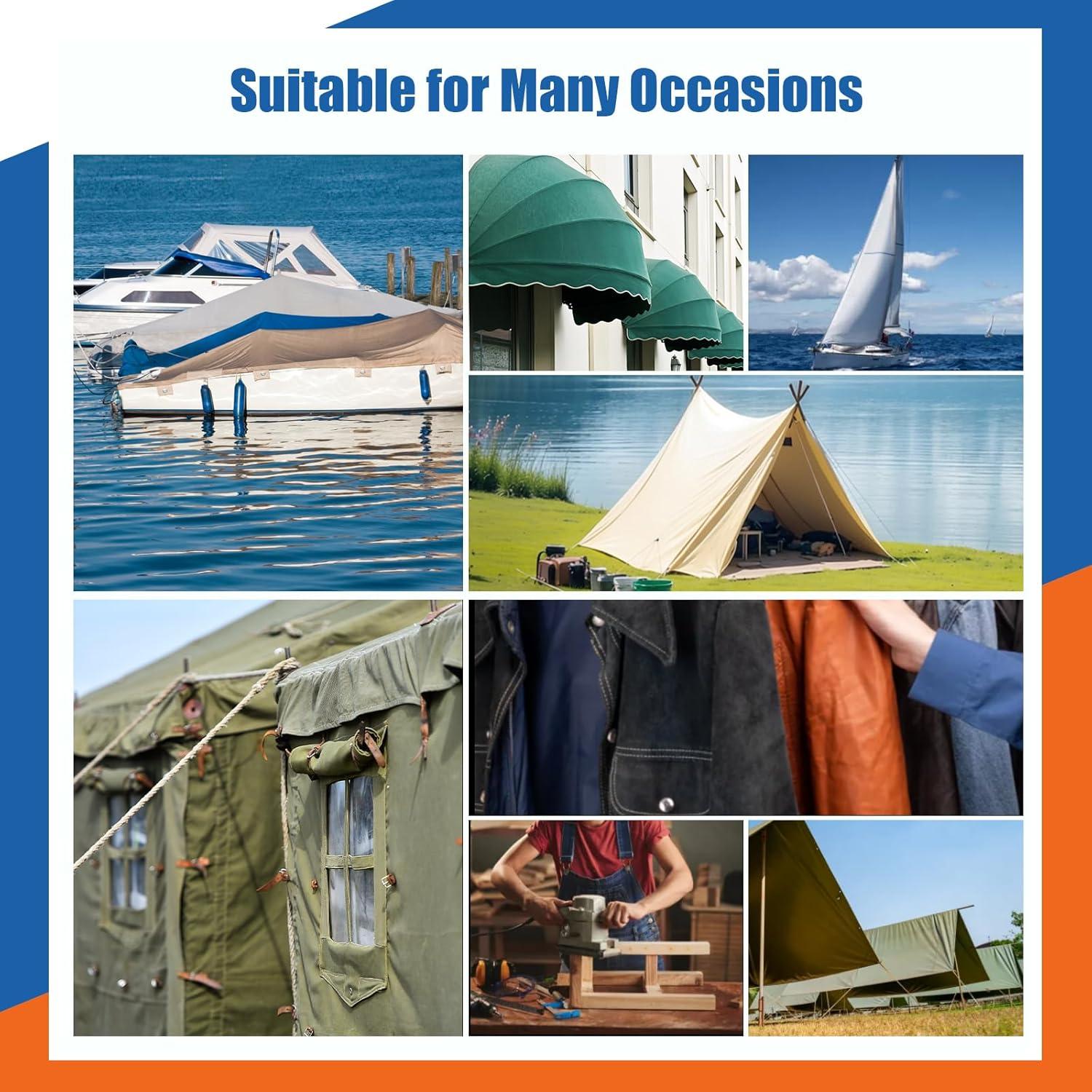 Juego de Botones de Lona Vutim 150 PCS Acero Inoxidable 0.95 cm