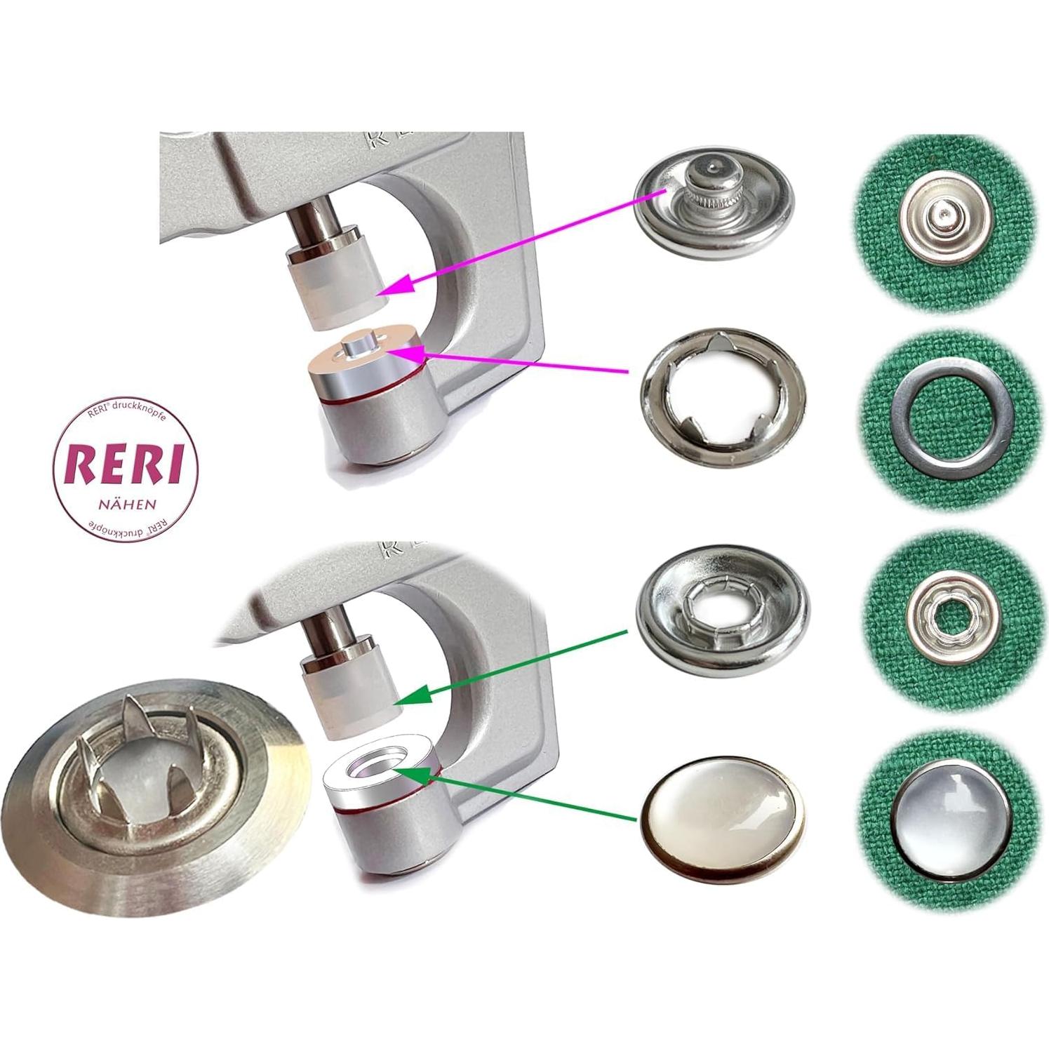 Juego de herramientas RERI para prensado de broches de perlas 40 juegos