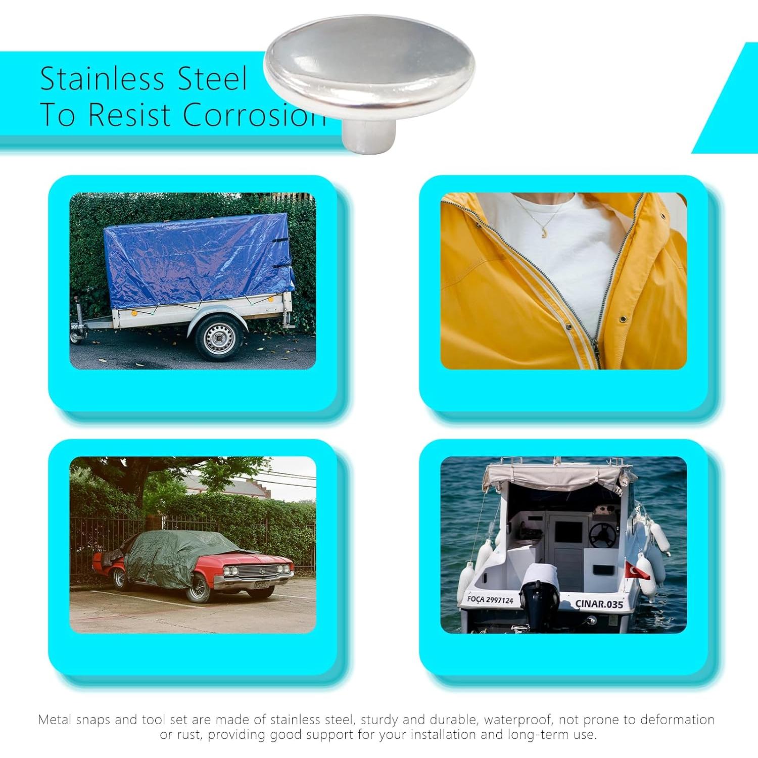 Kit de Botones de Lienzo 324 Piezas Acero Inoxidable DIY