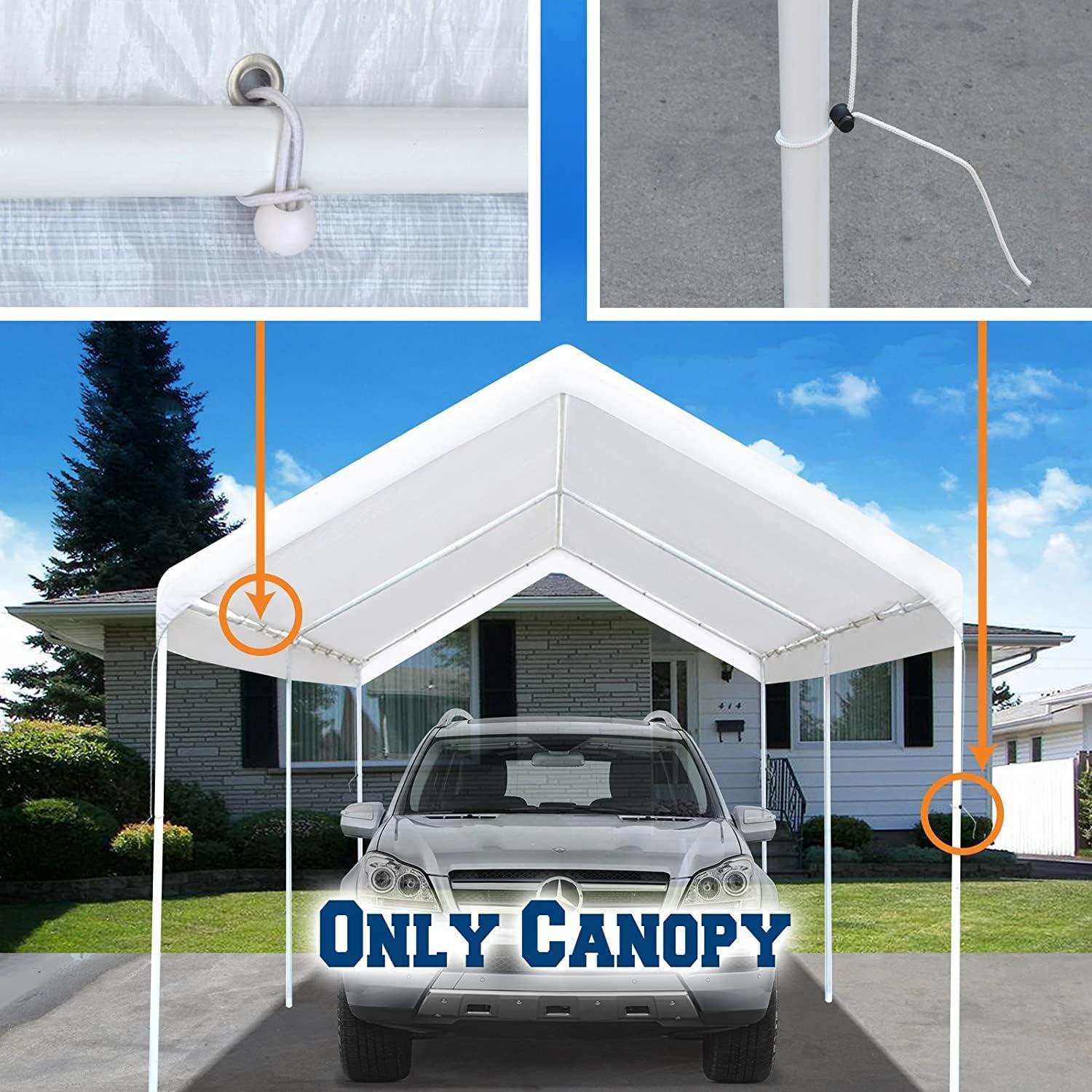 Toldo de Reemplazo Genérico 3x6m Blanco para Carport