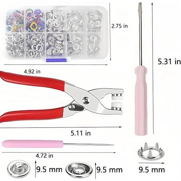 Kit de Broches de Presión SHBESHCD - 100 Juegos 9.5mm para Costura