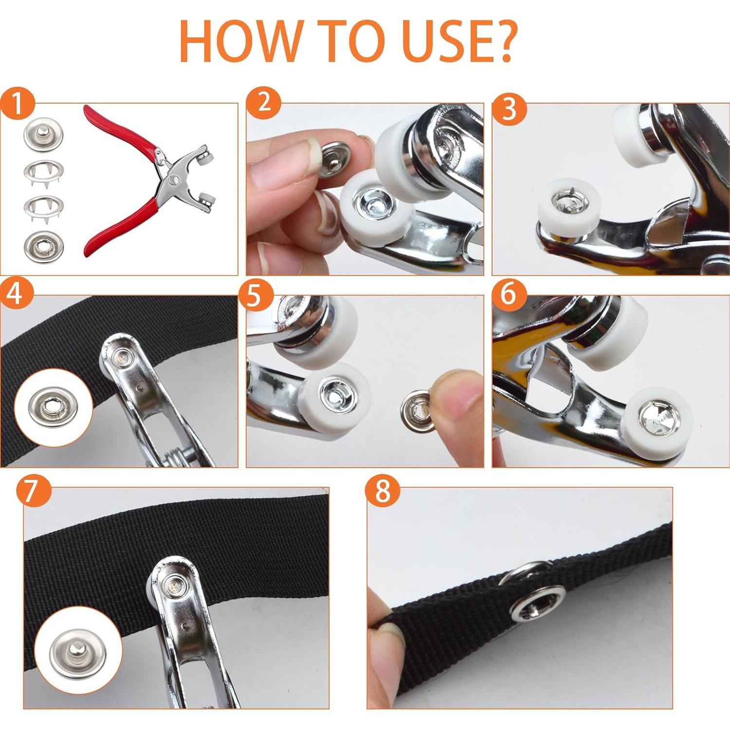 Kit de Broches de Presión SHBESHCD - 100 Juegos 9.5mm para Costura