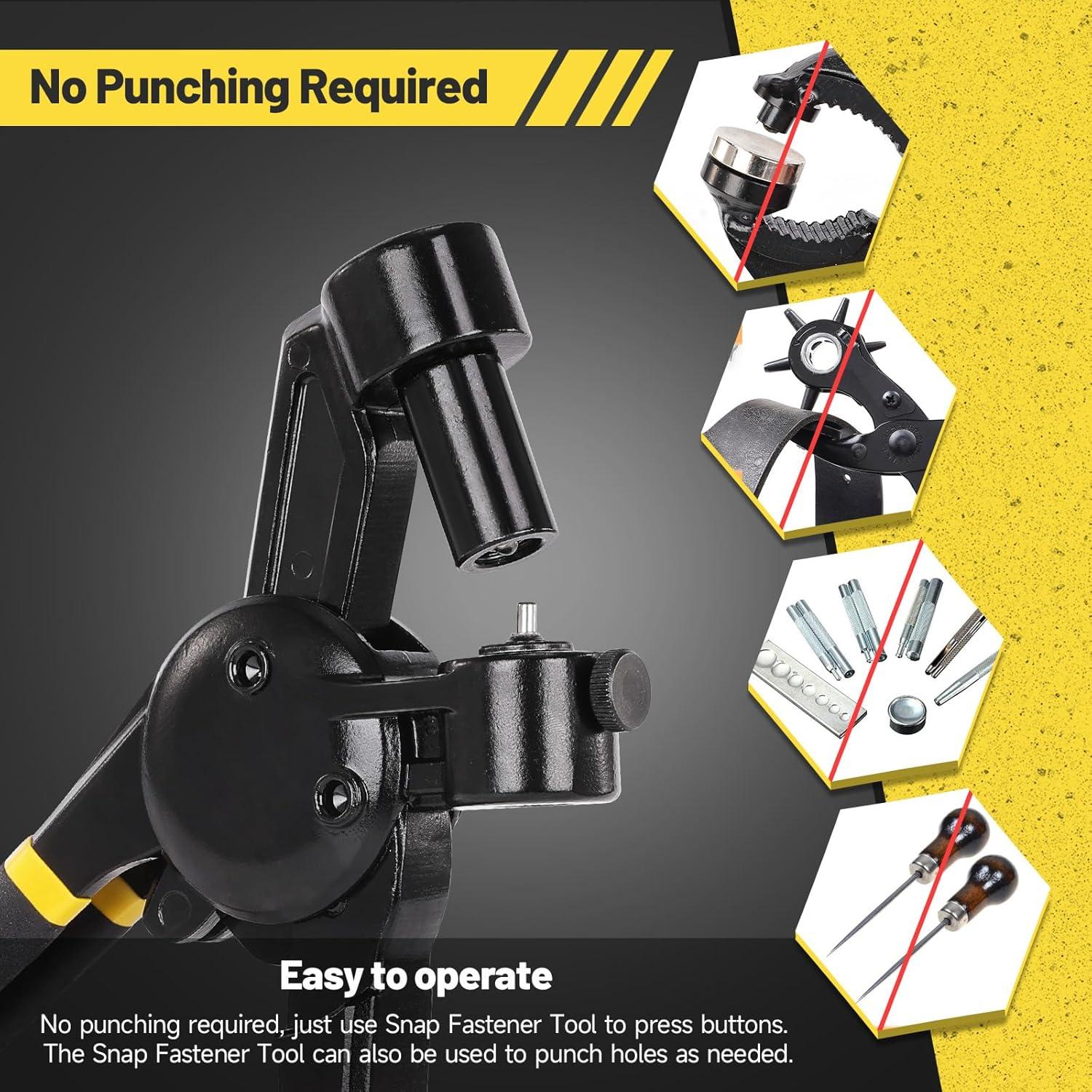 Herramienta de Botón a Presión LAKIX 30 Juegos 15mm Amarillo