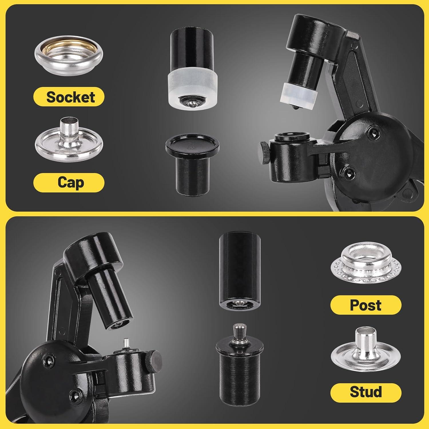 Herramienta de Botón a Presión LAKIX 30 Juegos 15mm Amarillo