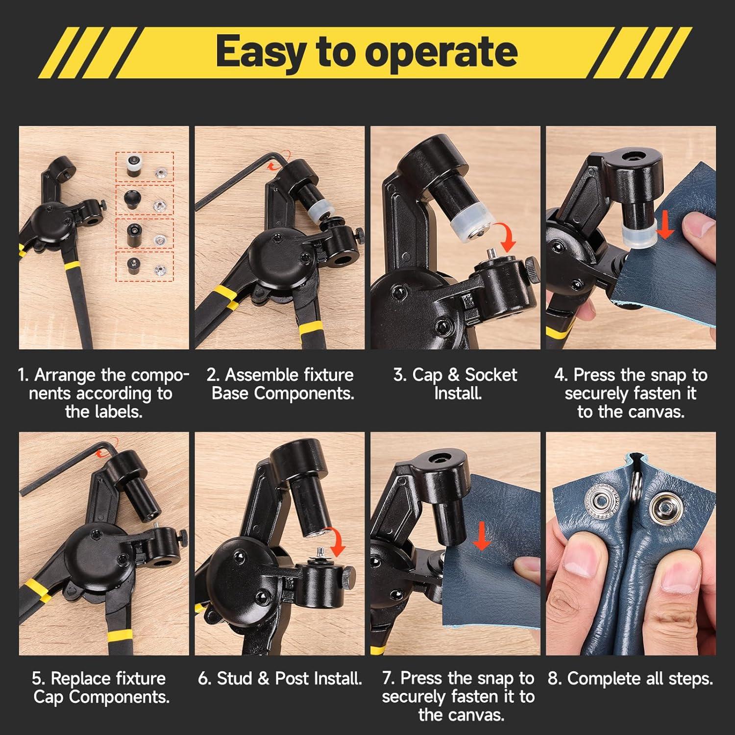 Herramienta de Botón a Presión LAKIX 30 Juegos 15mm Amarillo