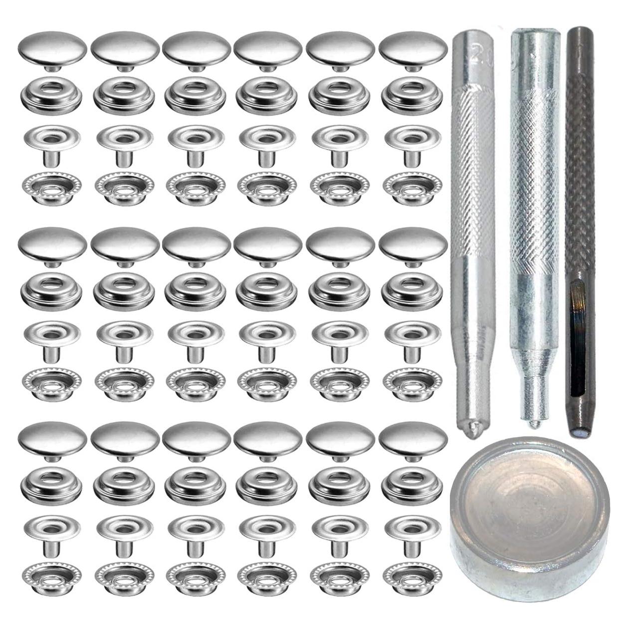 Kit 72 Botones de Presión Acero Inoxidable YiChuangXin