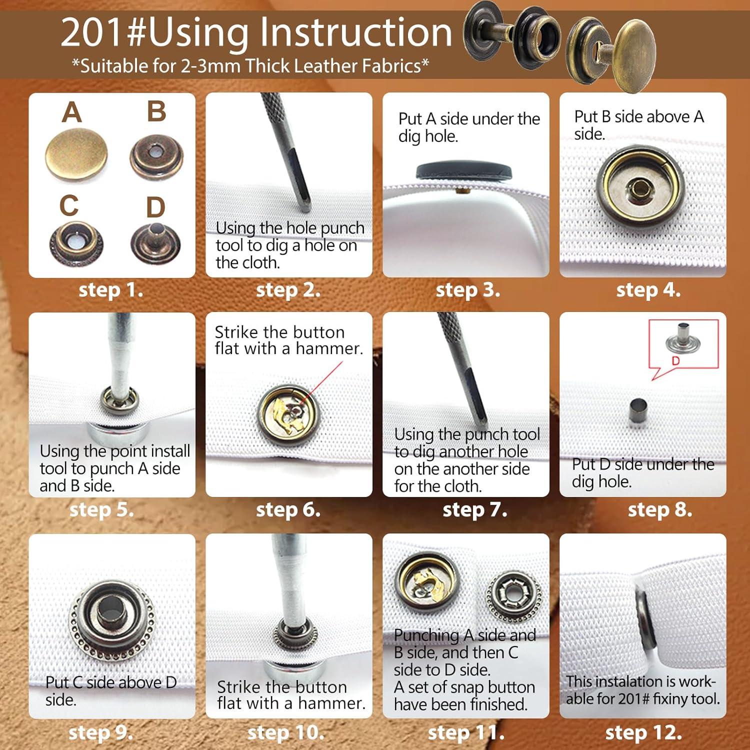 Kit de Broches de Presión Ofone - 40 Juegos + 9 Herramientas