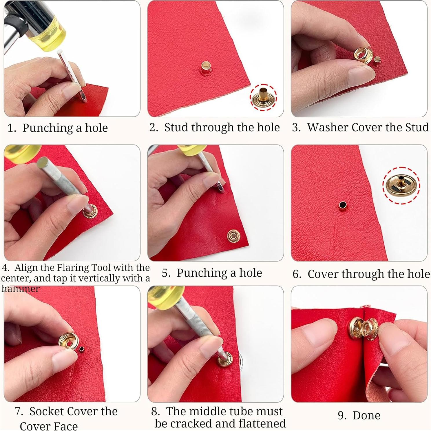 Kit de Broches de Presión MIFOLEU 320 Piezas 15mm Acero Inoxidable