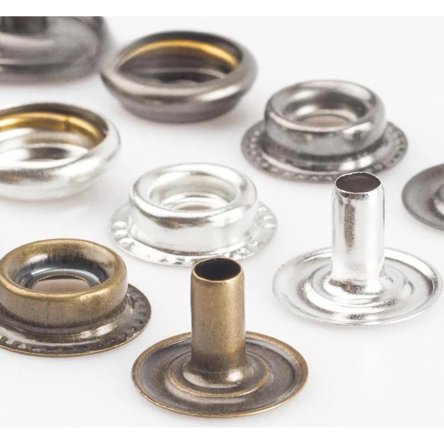 Kit de Broches de Presión MIFOLEU 320 Piezas 15mm Acero Inoxidable