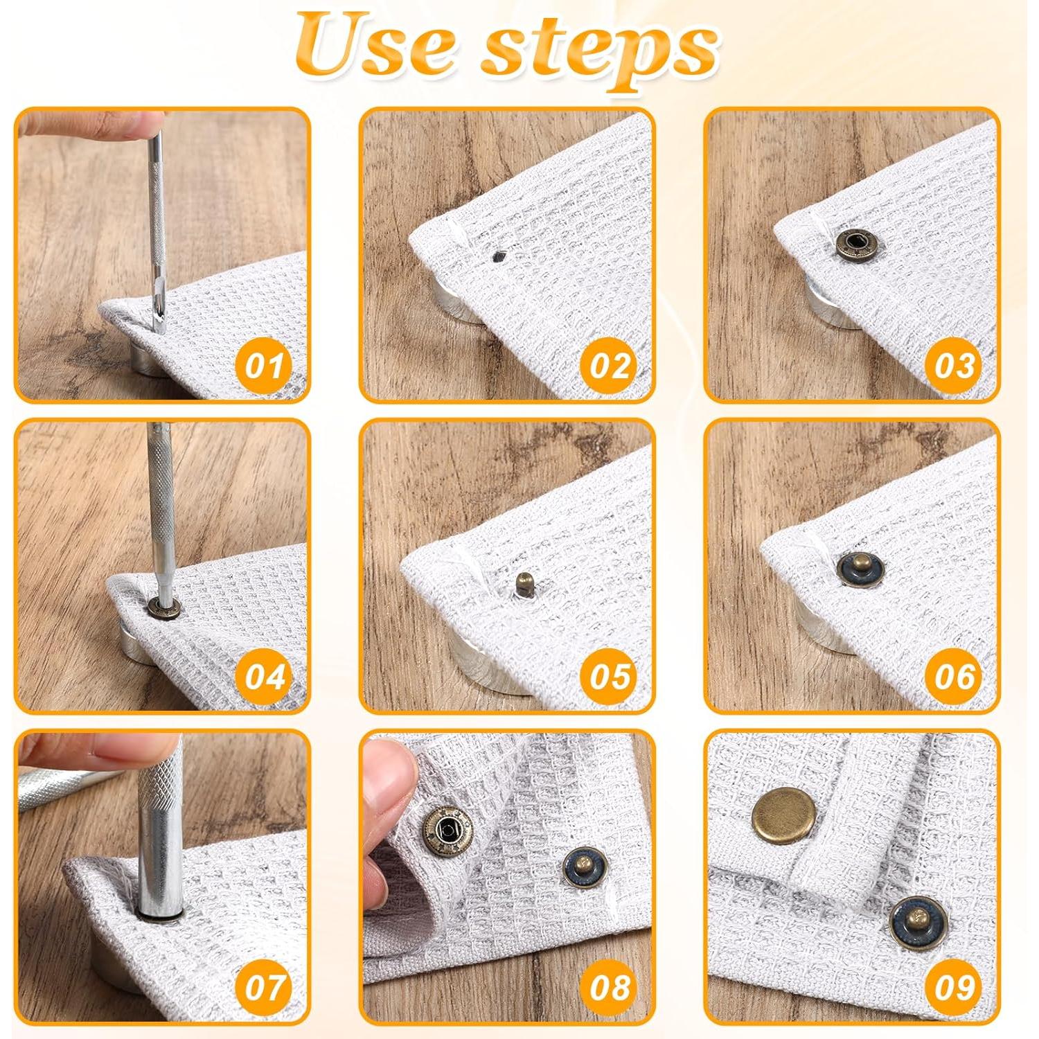 Kit de Sujetadores a Presión FdcZeyxior 50 Botones Bronce 10mm