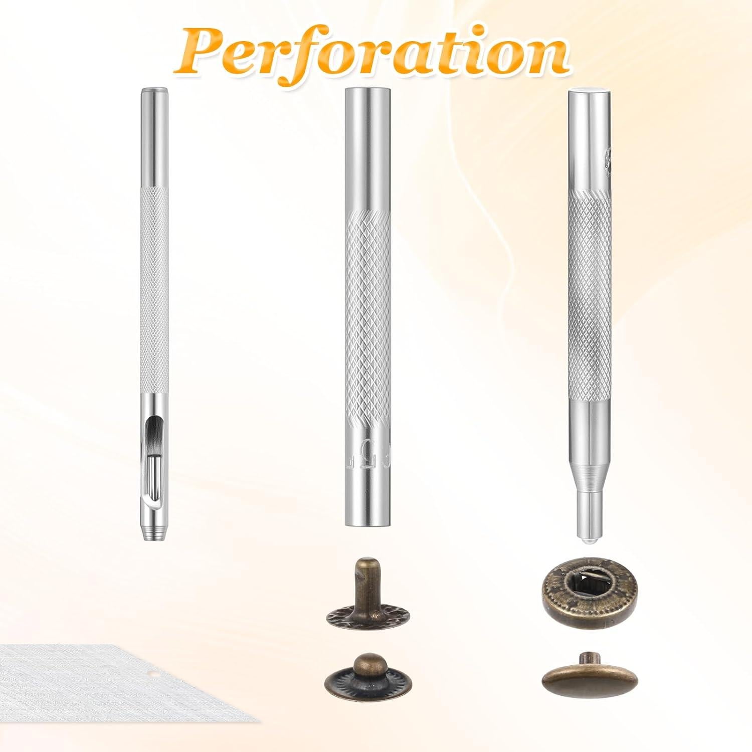 Kit de Sujetadores a Presión FdcZeyxior 50 Botones Bronce 10mm