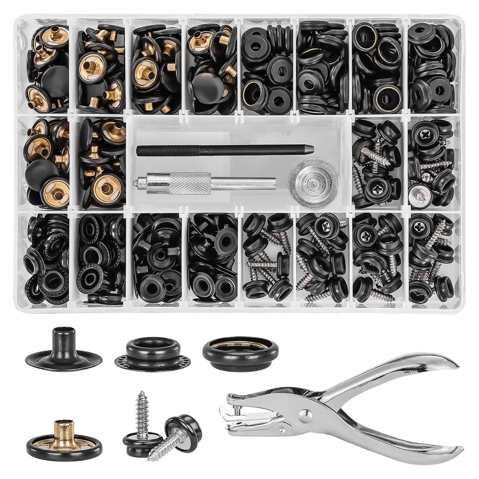 Kit de Botones de Lona Titoe 354PCS Acero Inoxidable Marino