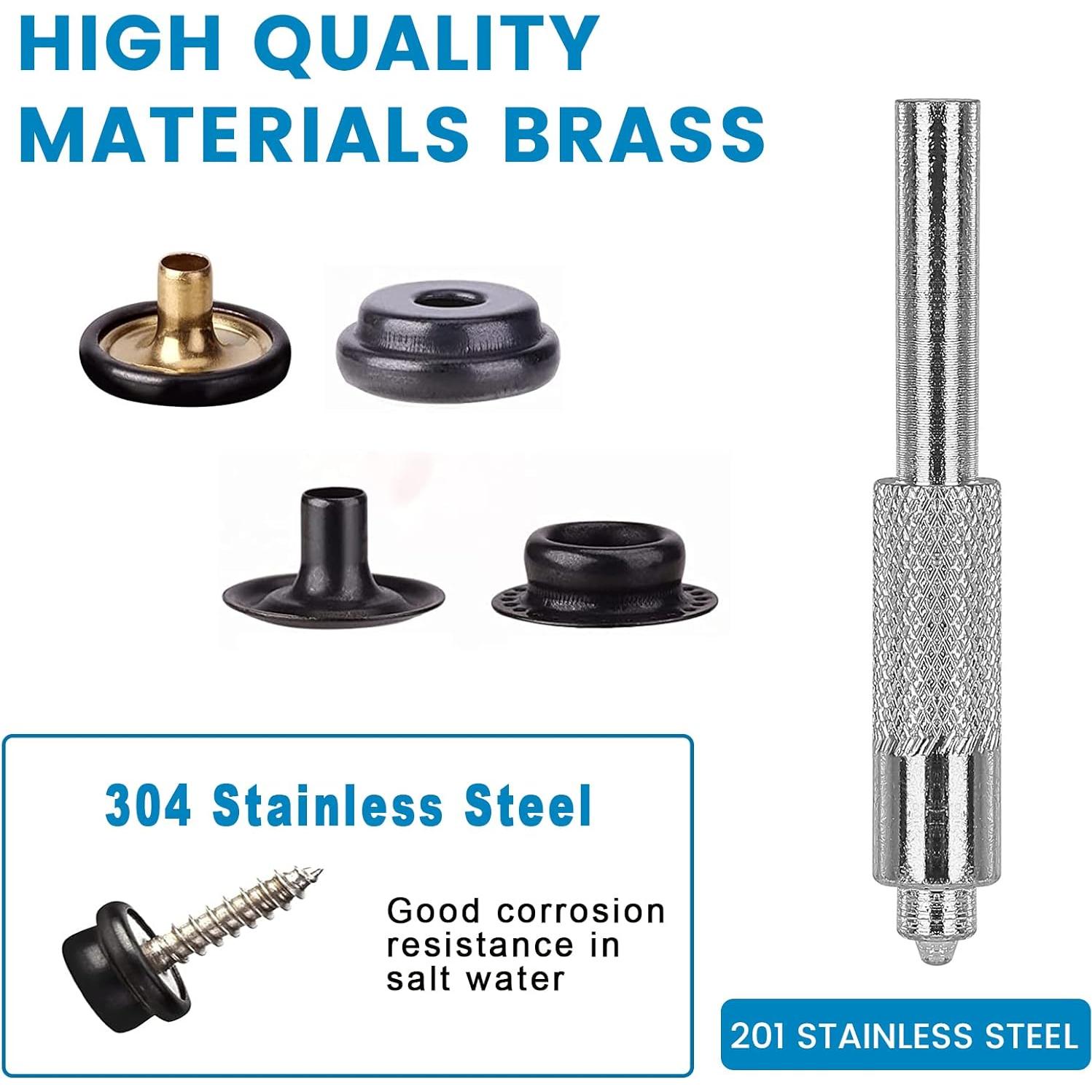 Kit de Botones de Lona Titoe 354PCS Acero Inoxidable Marino