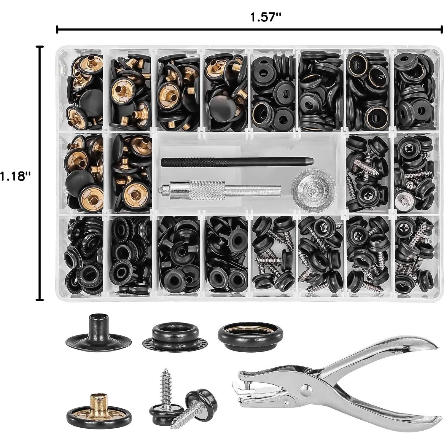 Kit de Botones de Lona Titoe 354PCS Acero Inoxidable Marino