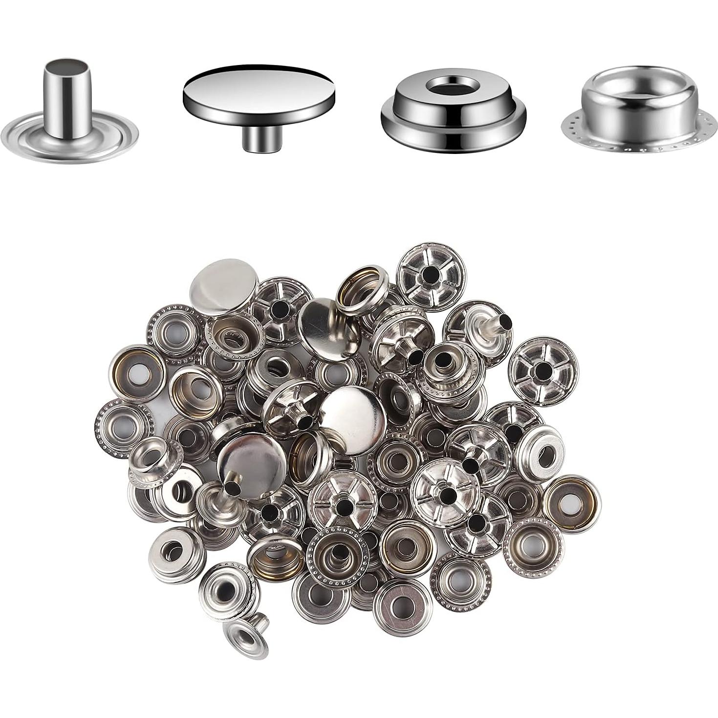 Kit de Botones a Presión Moocci 420 Piezas 15mm para Tela y Cuero