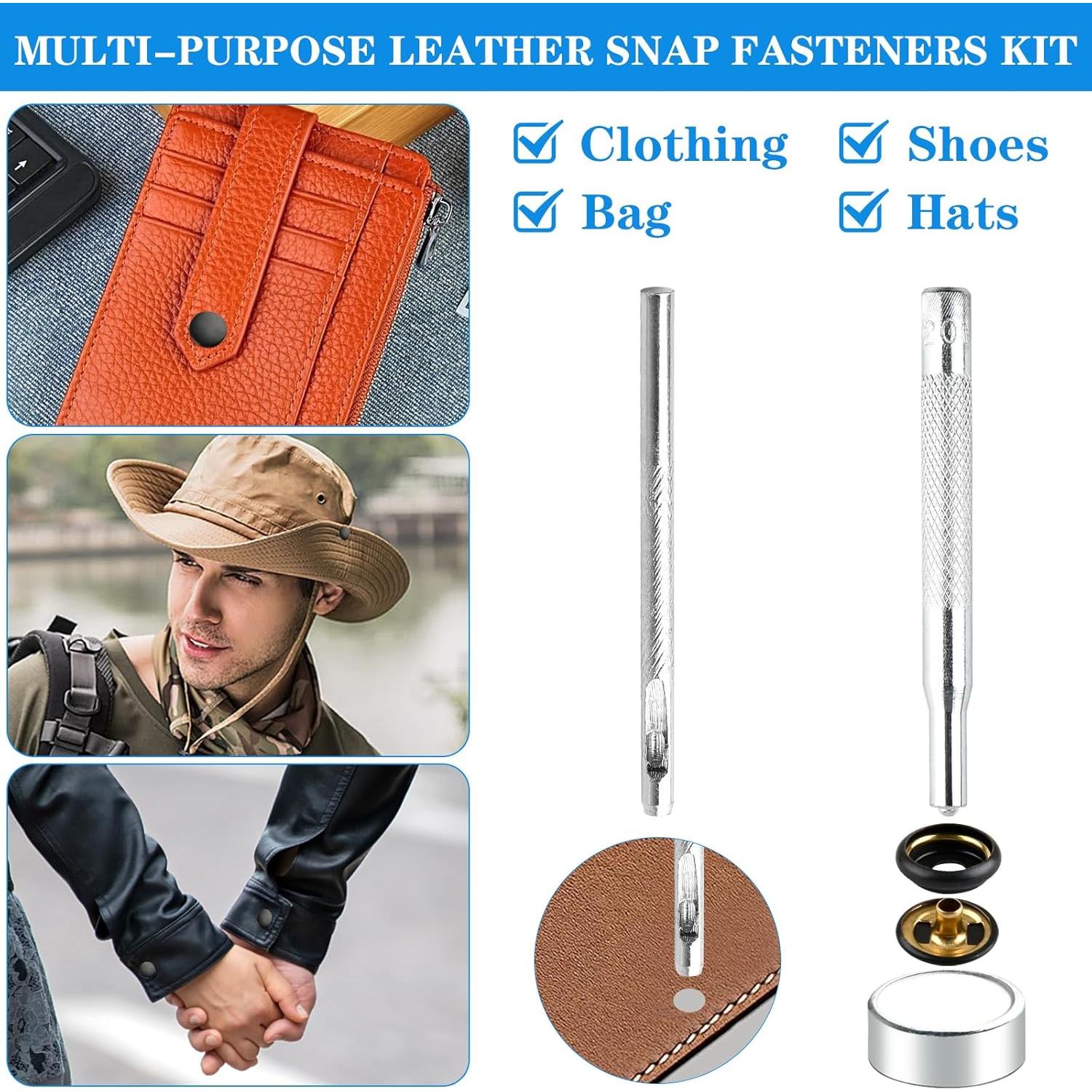 Kit de 300 Botones a Presión de Metal Aemygo 15mm Negros