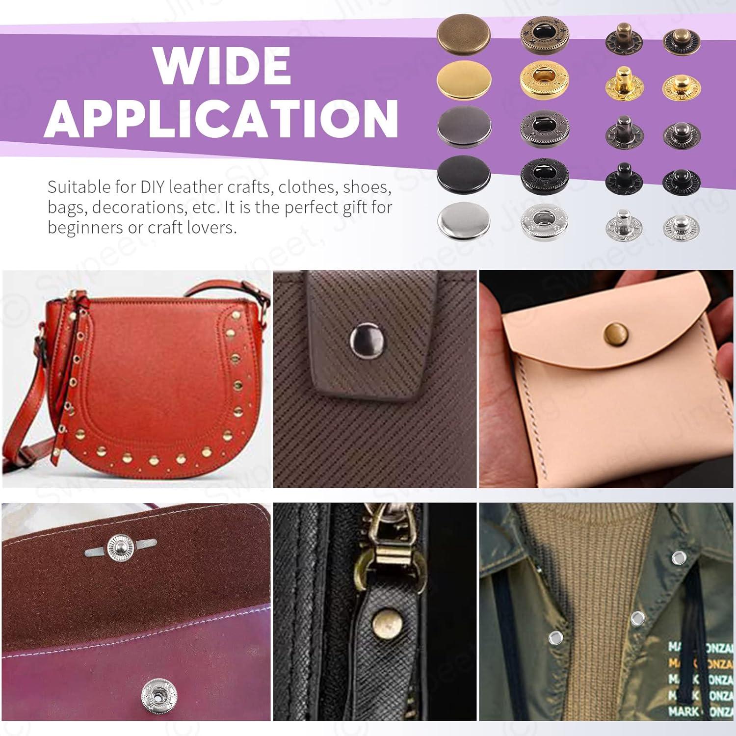 Kit de Sujetadores de Botones de Cuero Swpeet 90 Juegos 12.5mm