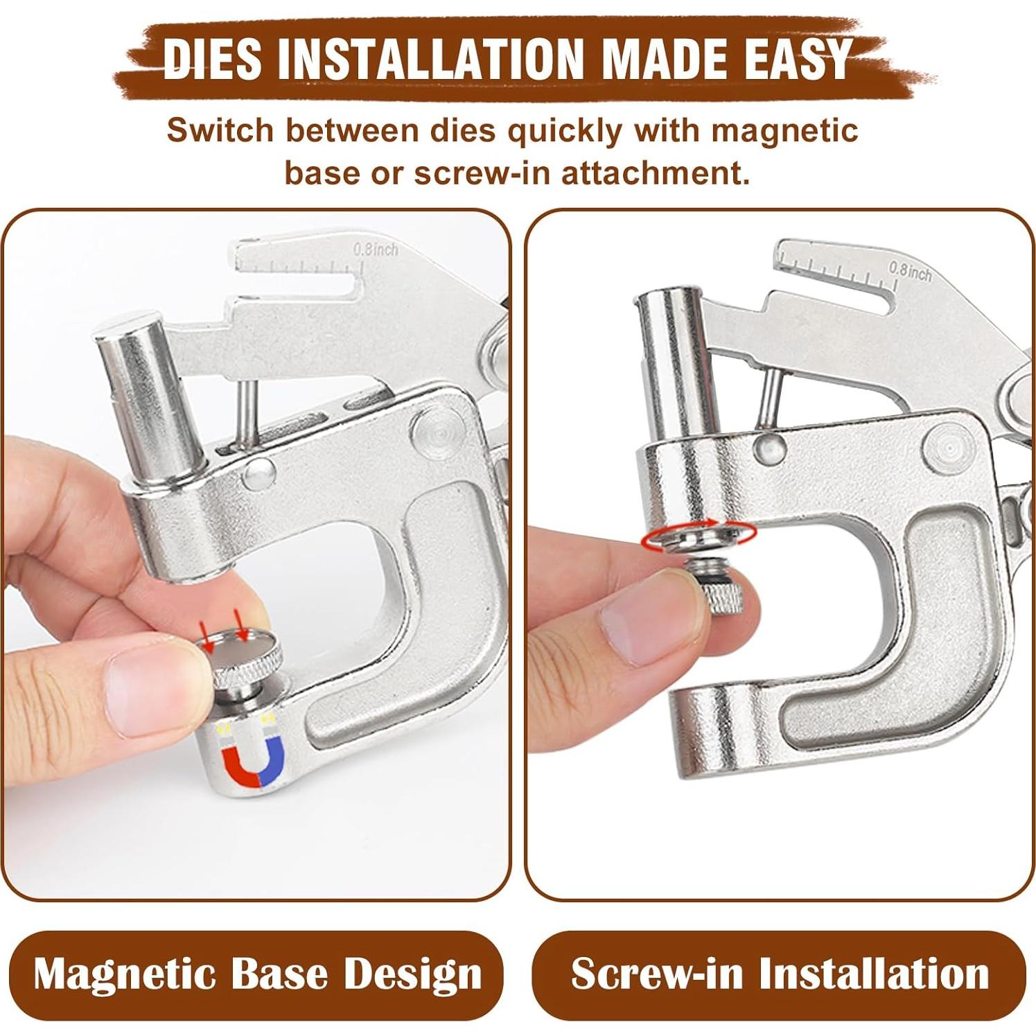 Kit de Botones a Presión y Remaches de Cuero Y-zuisoumt - 200 Conjuntos