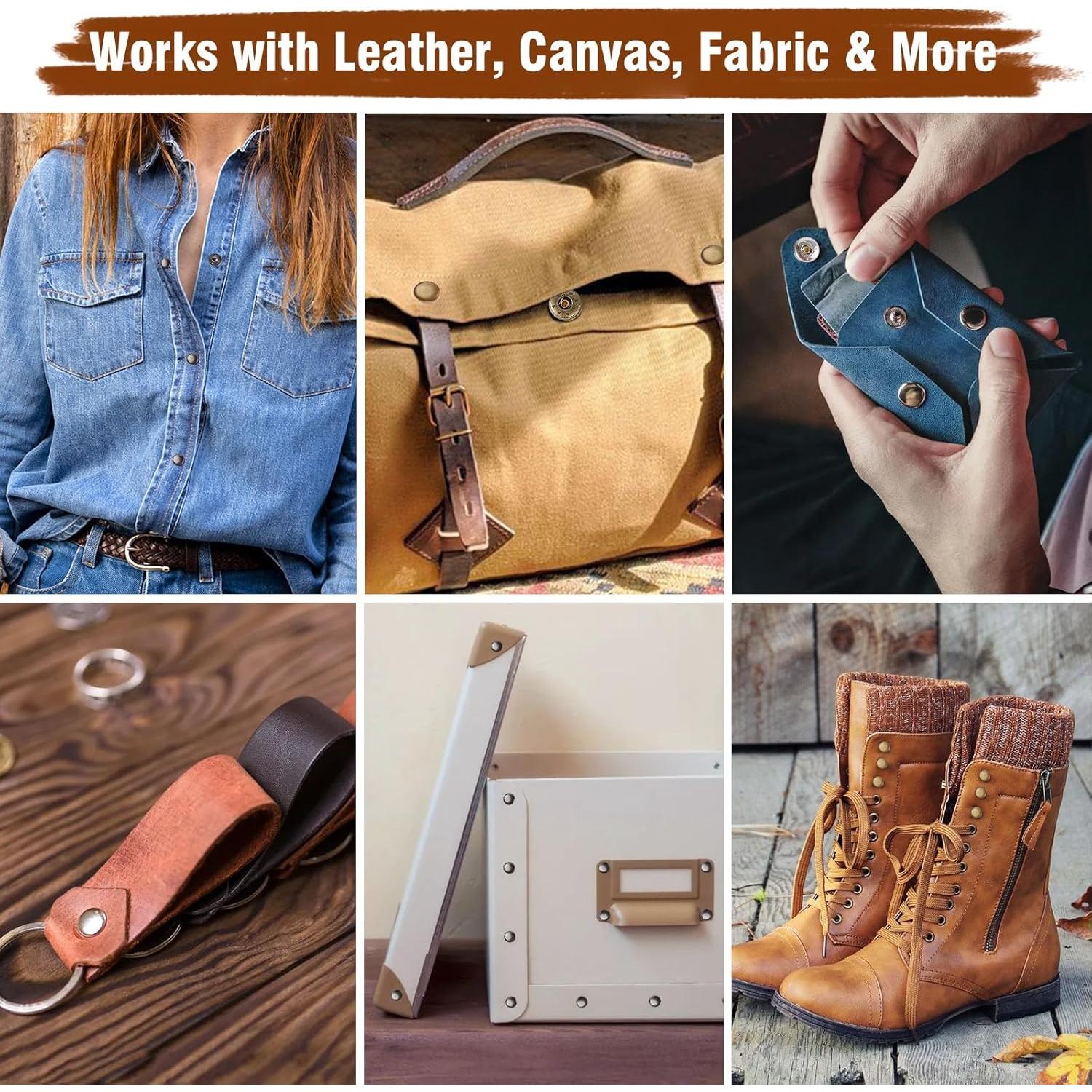 Kit de Botones a Presión y Remaches de Cuero Y-zuisoumt - 200 Conjuntos