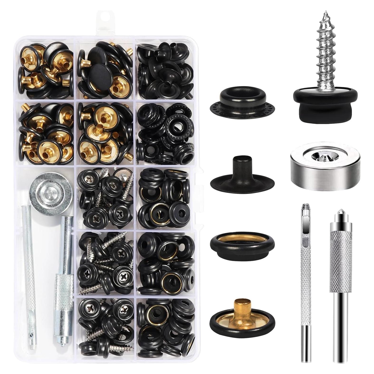 Kit de Botones a Presión WEIII 50 Piezas Acero Inoxidable