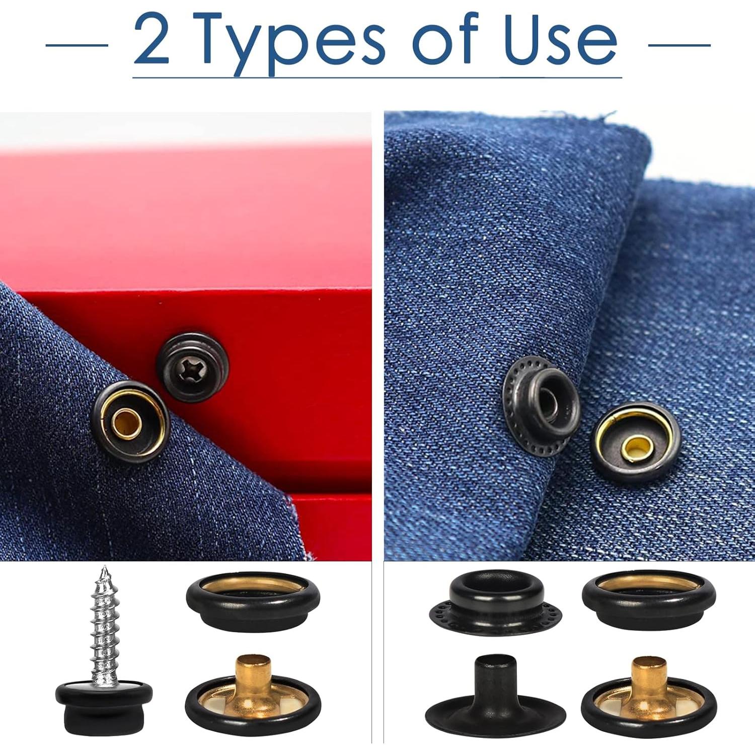 Kit de Botones a Presión WEIII 50 Piezas Acero Inoxidable