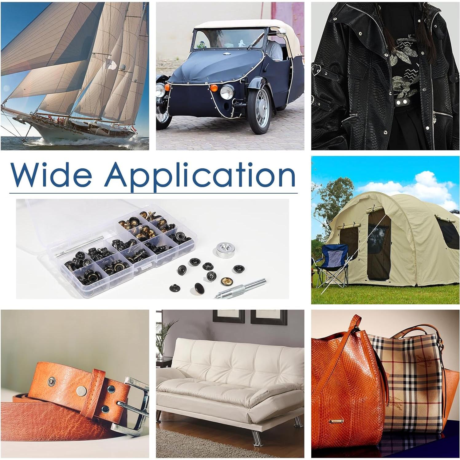 Kit de Botones a Presión WEIII 50 Piezas Acero Inoxidable