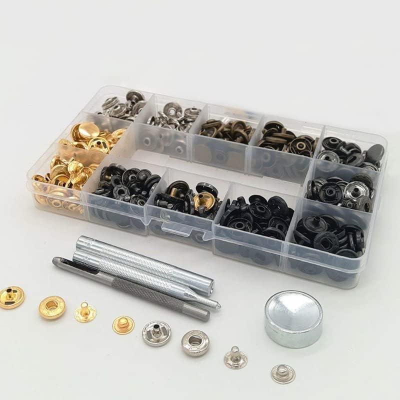 Kit de Botones a Presión CURTEK 360 Piezas 15mm 6 Colores