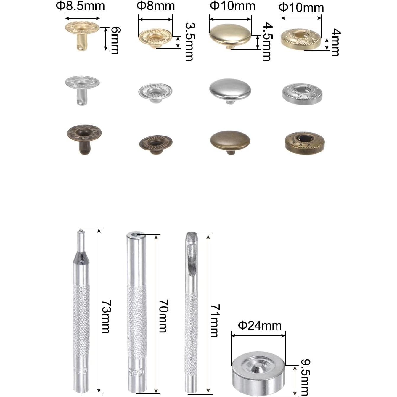 Kit de 90 Botones de Presión uxcell 10mm con Herramientas