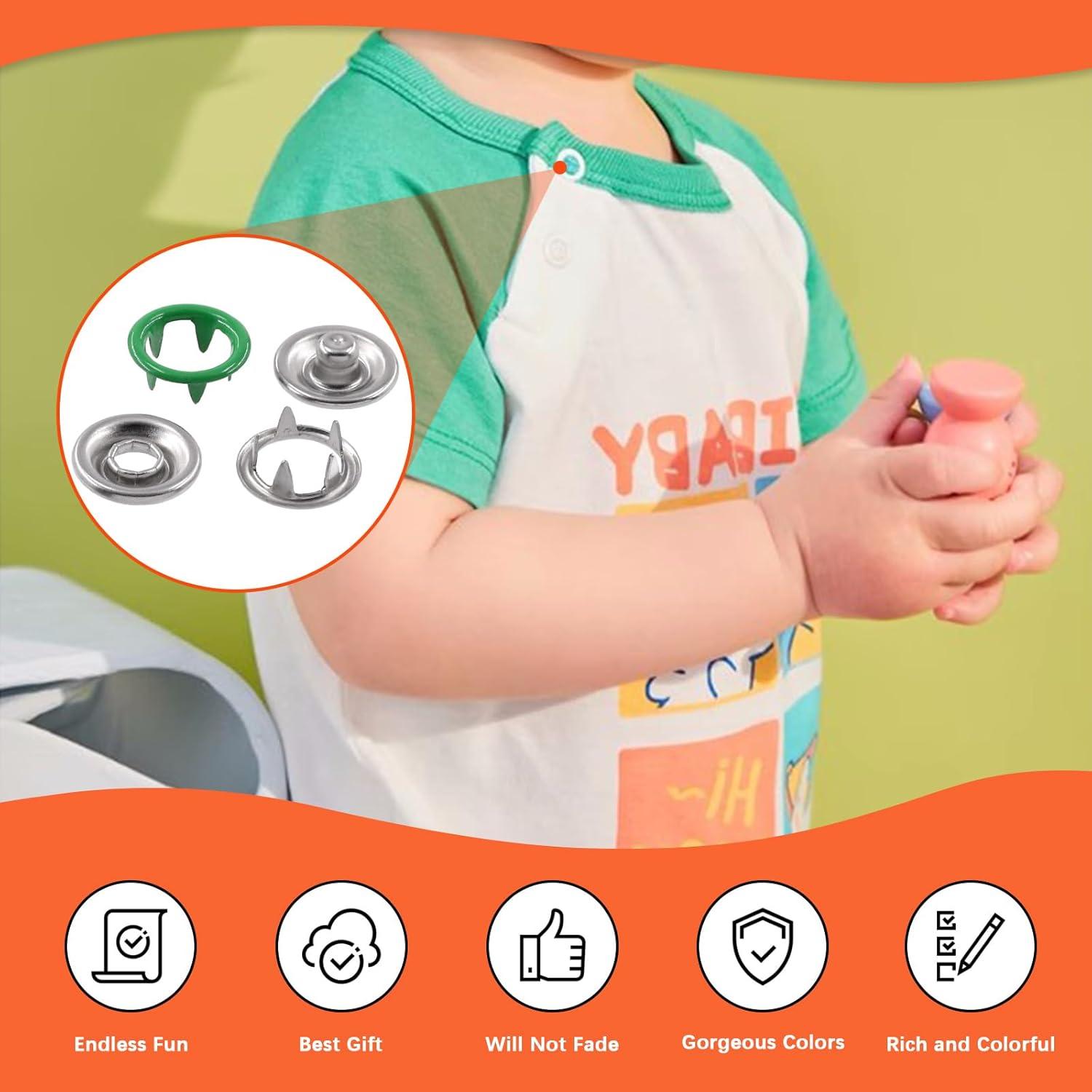 Kit de Botones a Presión Tanstic 807Pcs 9.5mm 10 Colores