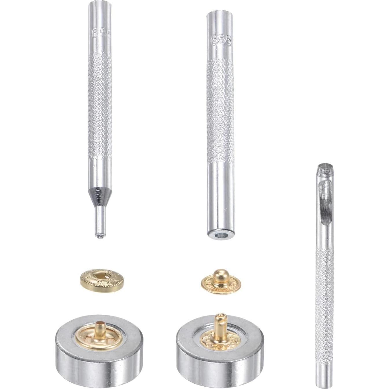 Kit de 60 Botones de Presión uxcell 10mm con Herramientas