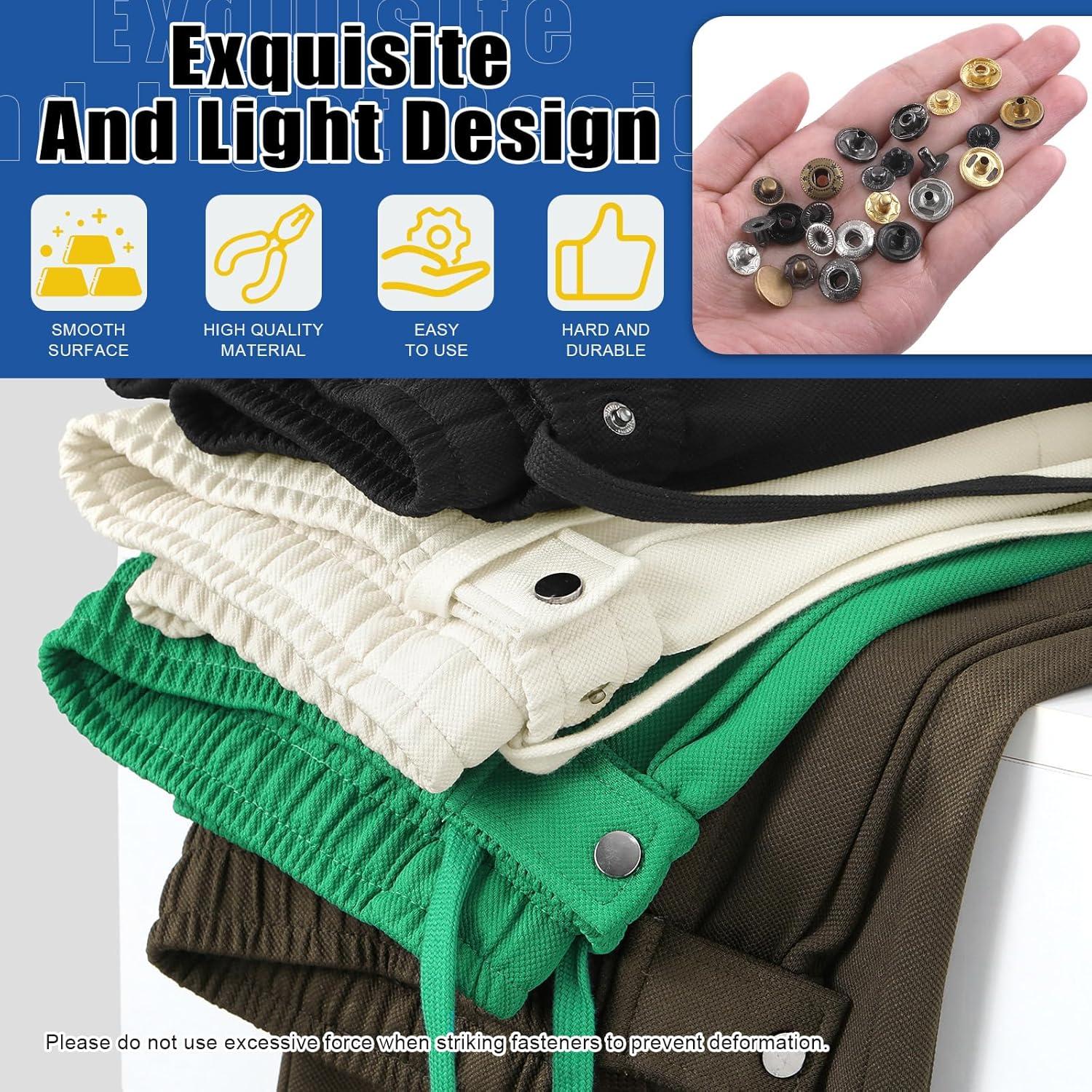 Kit de Botones a Presión de Cuero Glarks 60 Sets 12.5mm