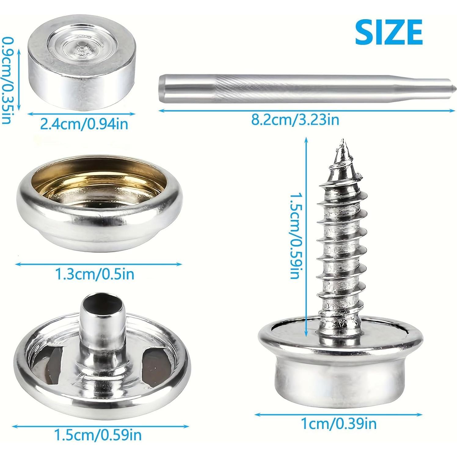 Kit de Botones de Lienzo Acero Inoxidable 60 Piezas SUN