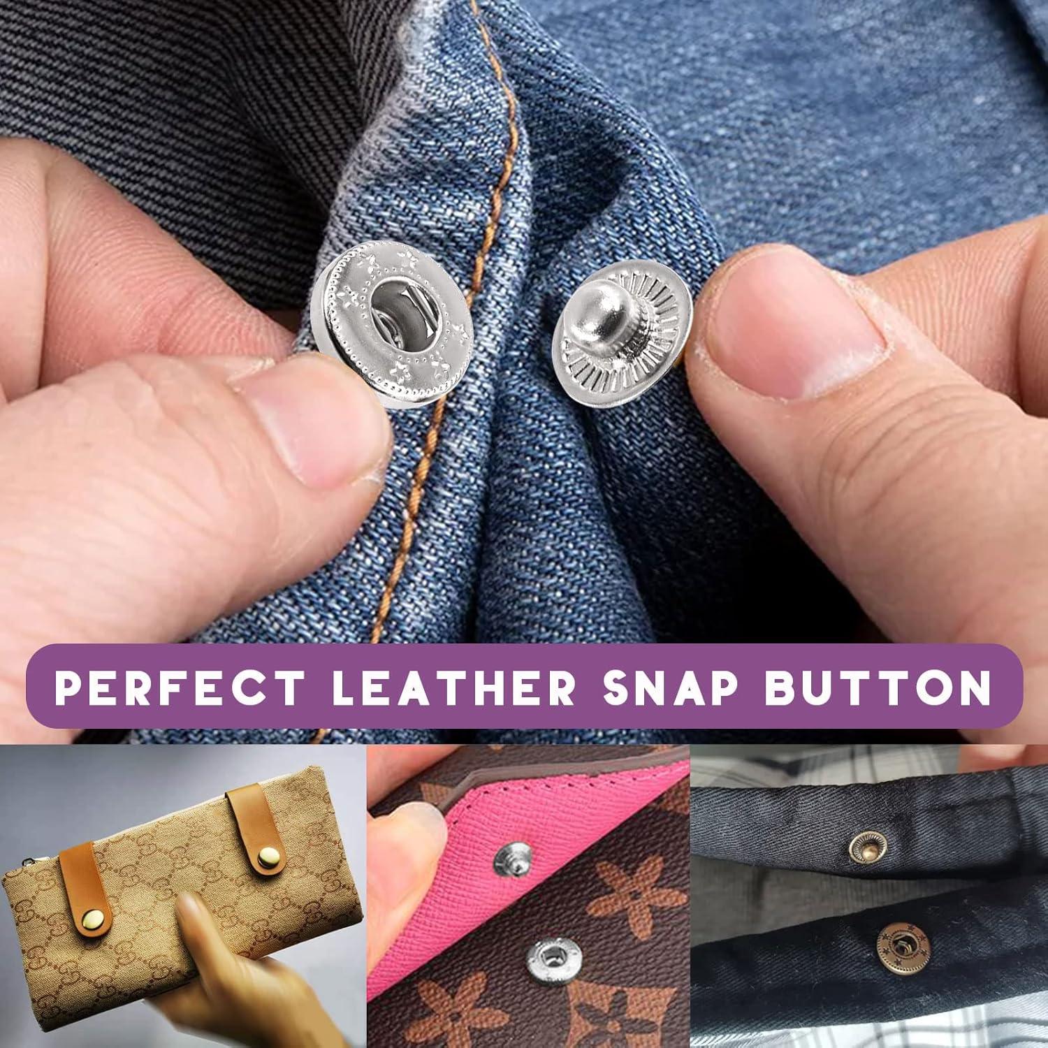 Kit de Sujetadores de Botón de Cuero Swpeet 60 Conjuntos 12.5mm