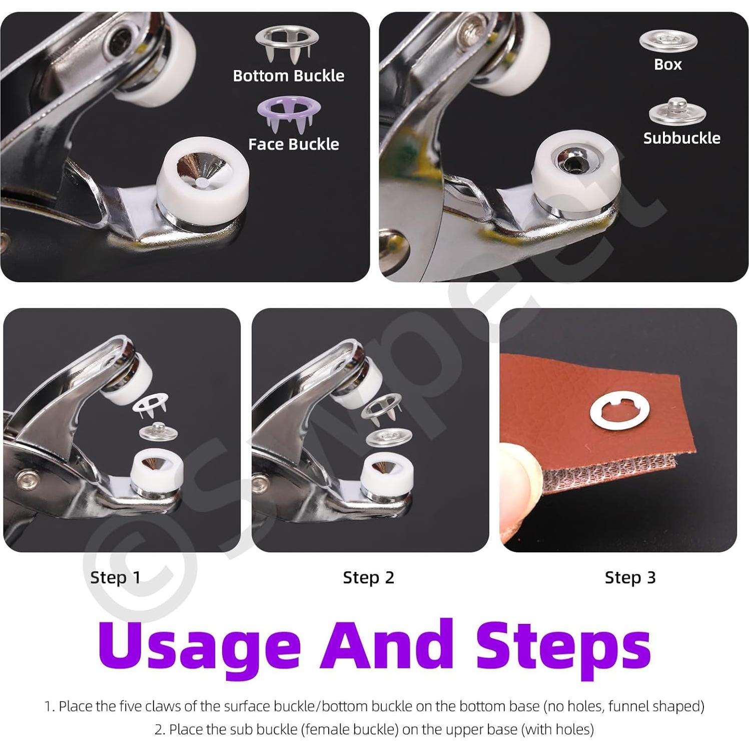 Kit de Botones de Metal Swpeet 807 Pcs 10 Colores DIY