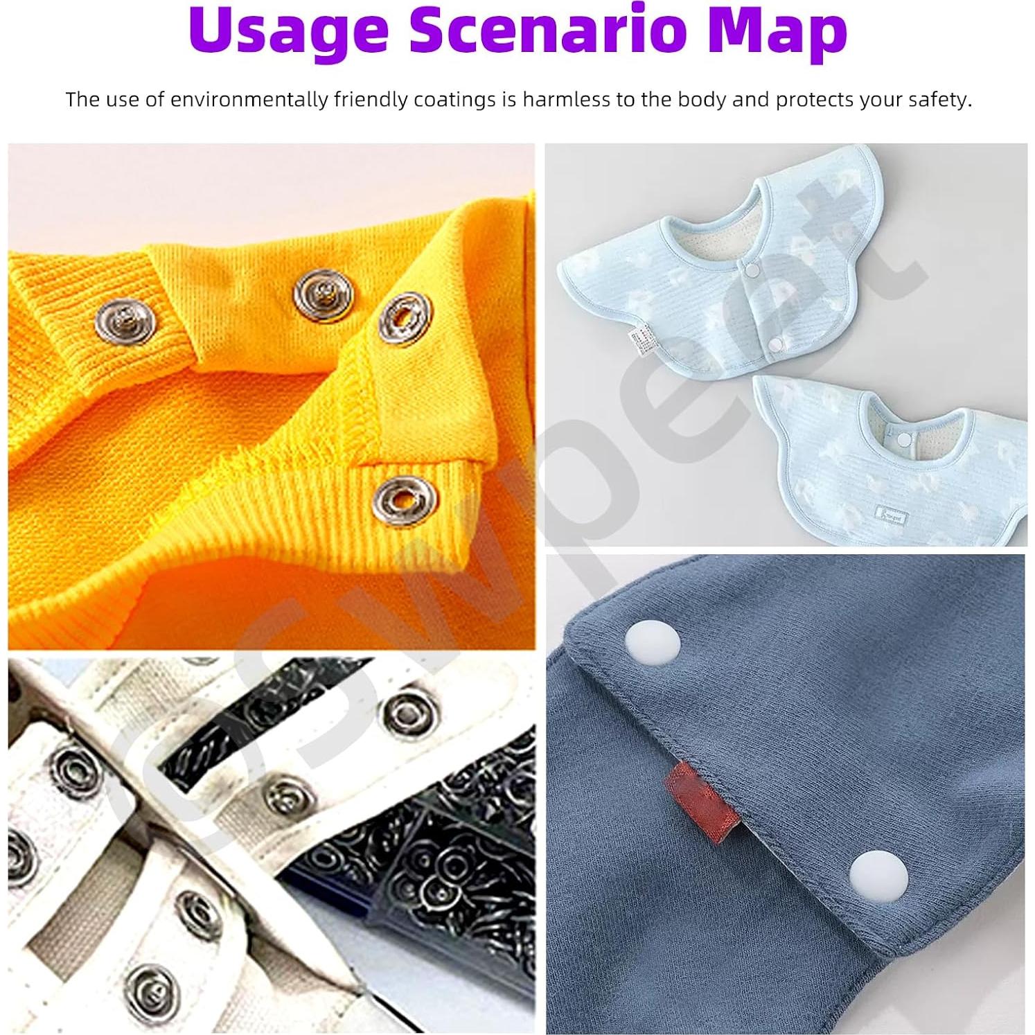 Kit de Botones de Metal Swpeet 807 Pcs 10 Colores DIY