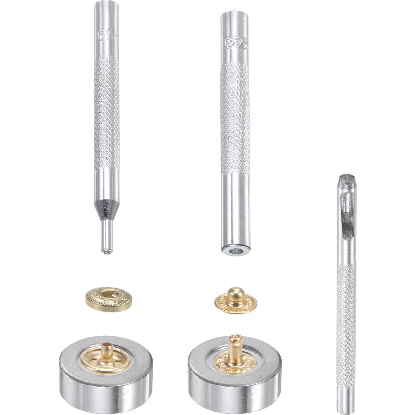 Kit de Botones de Presión uxcell 180 Juegos 10mm con Herramientas