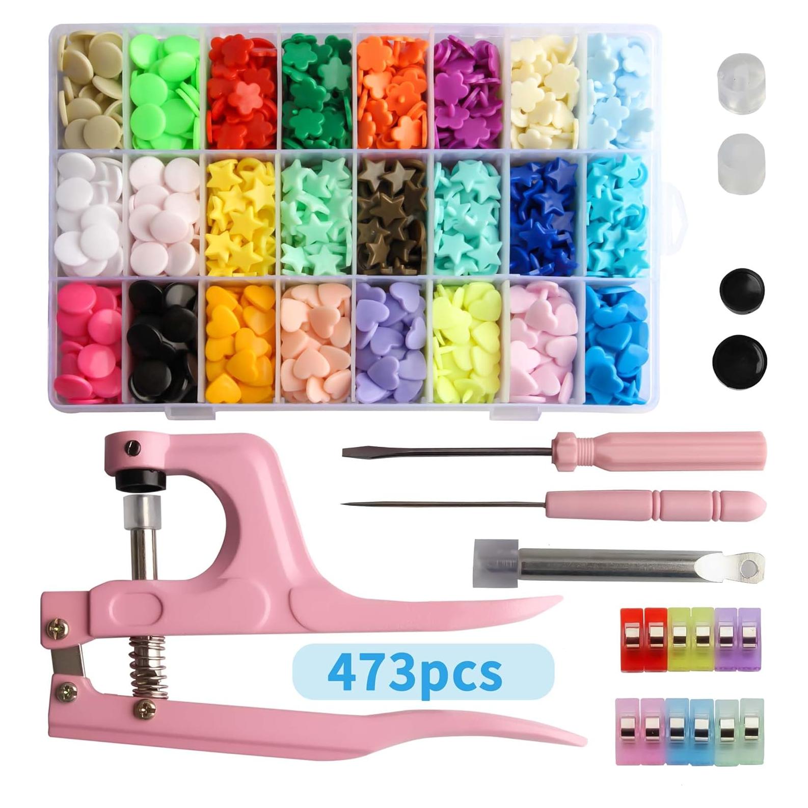 Conjunto de Pinzas y Botones a Presión LYNDA 473 Piezas