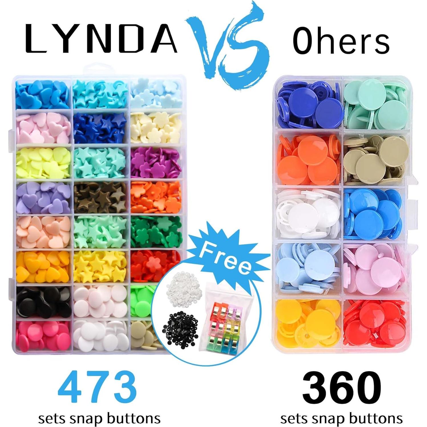 Conjunto de Pinzas y Botones a Presión LYNDA 473 Piezas