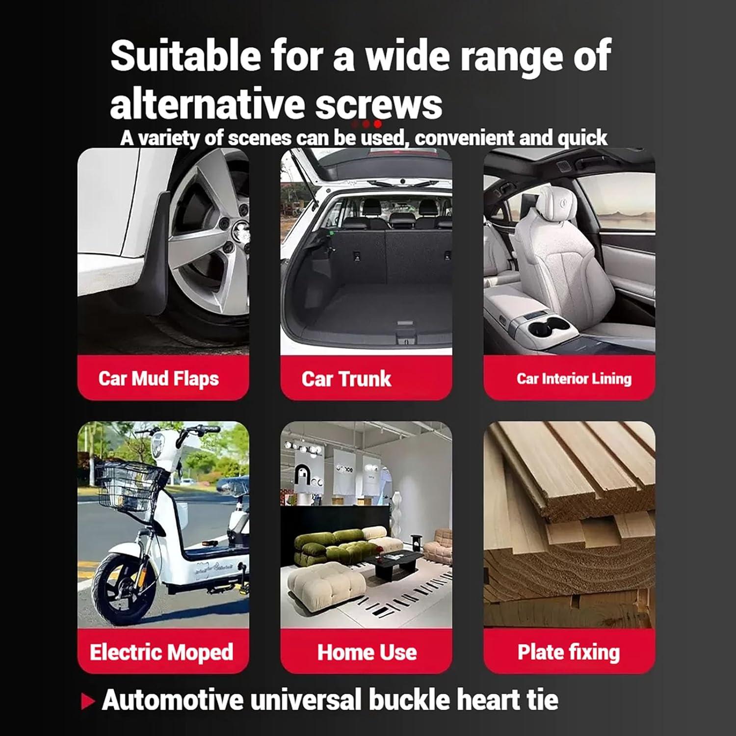 100 Clips de Retención Automotrices LZECJ - Nylon Universal