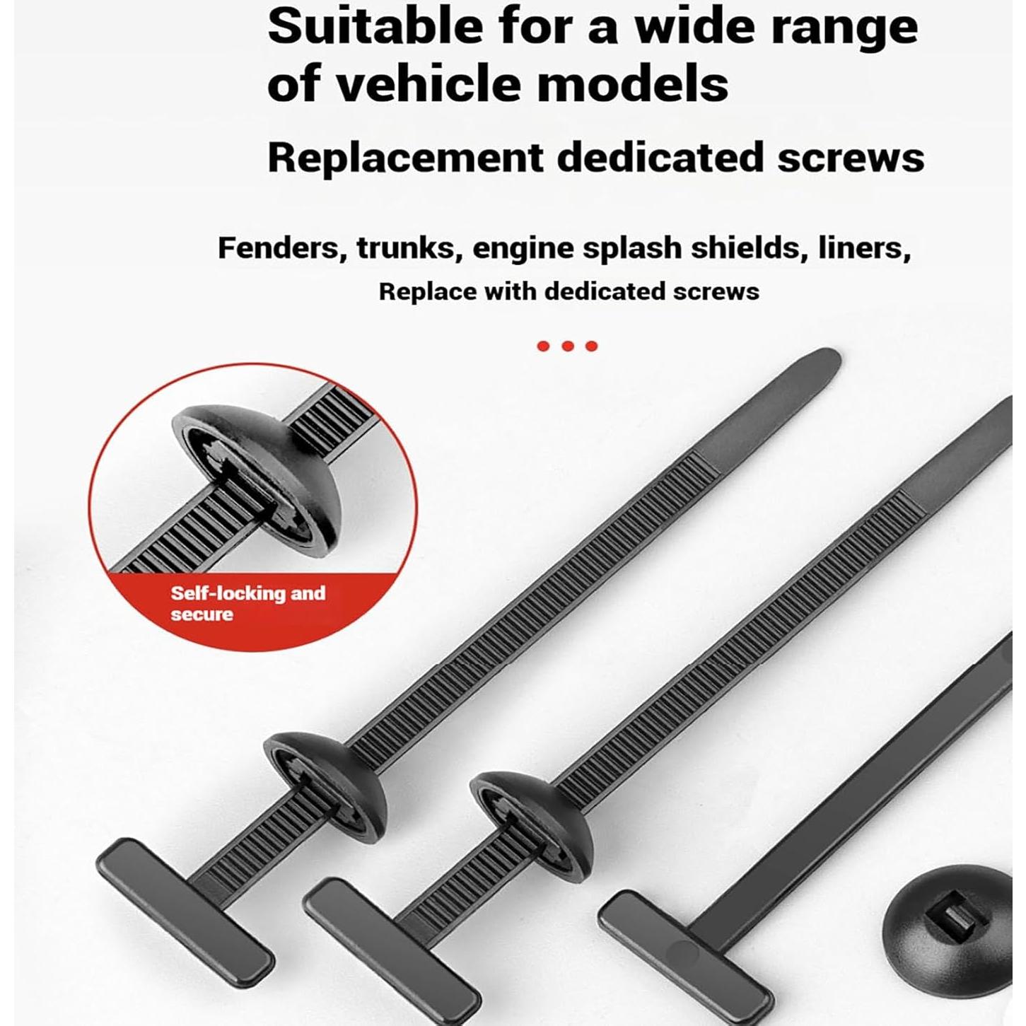 100 Clips de Retención Automotrices LZECJ - Nylon Universal