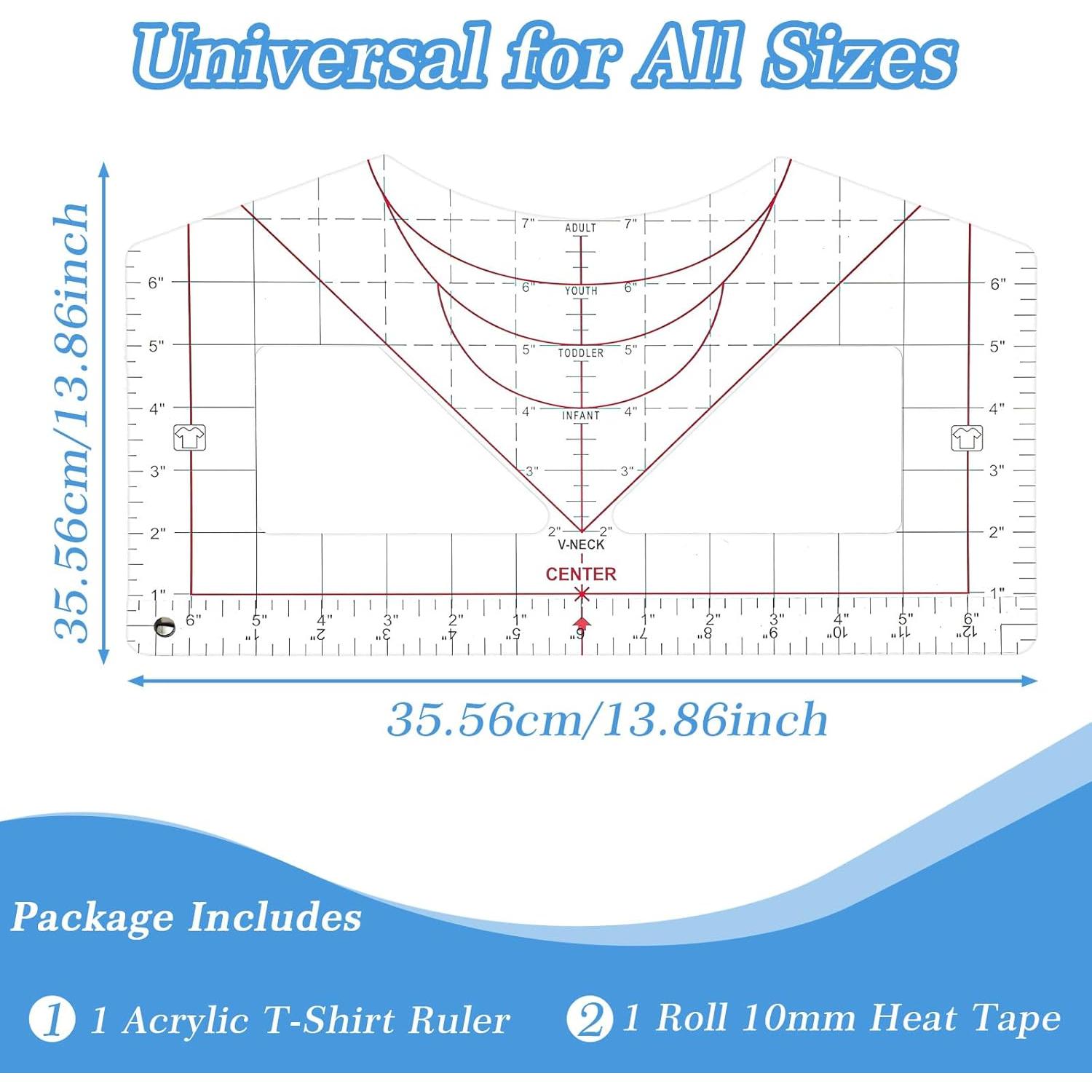 Regla de Medición para Camisetas Heclia 35.56 x 20.32 cm PVC